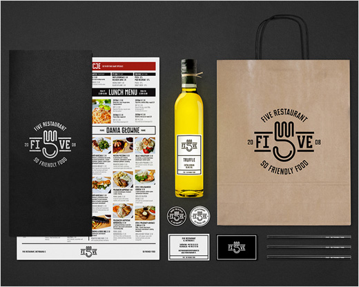 Five-Restaurant-logo-design-branding-identity-Gustaw-Dmowski-3