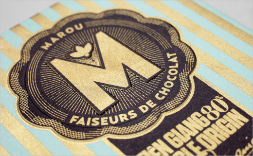 Artistic packaging for Marou chocolate