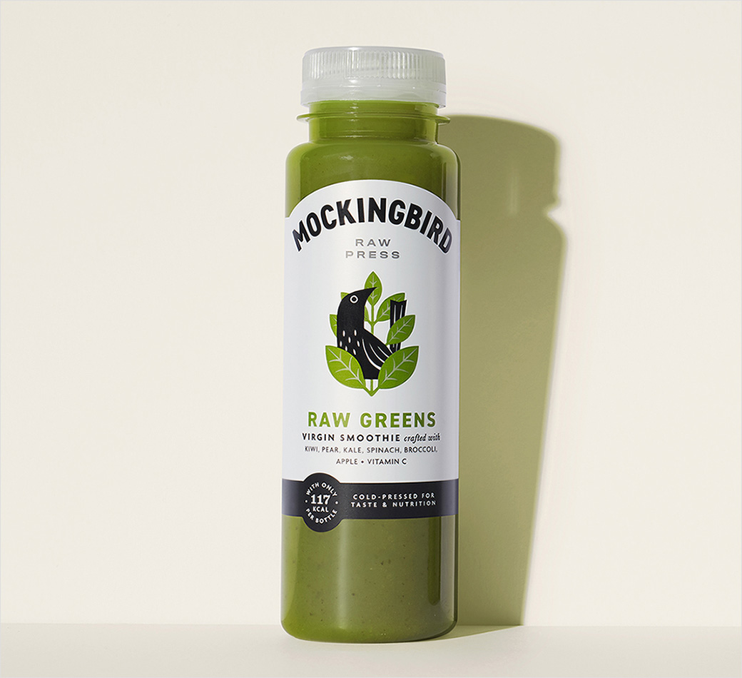 New Smoothie Brand 'Mockingbird Raw Press' Launches with Identity by B